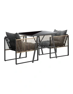 Livsip Outdoor Dining Setting 2 Seater Lounge Patio Furniture Table Chairs Set