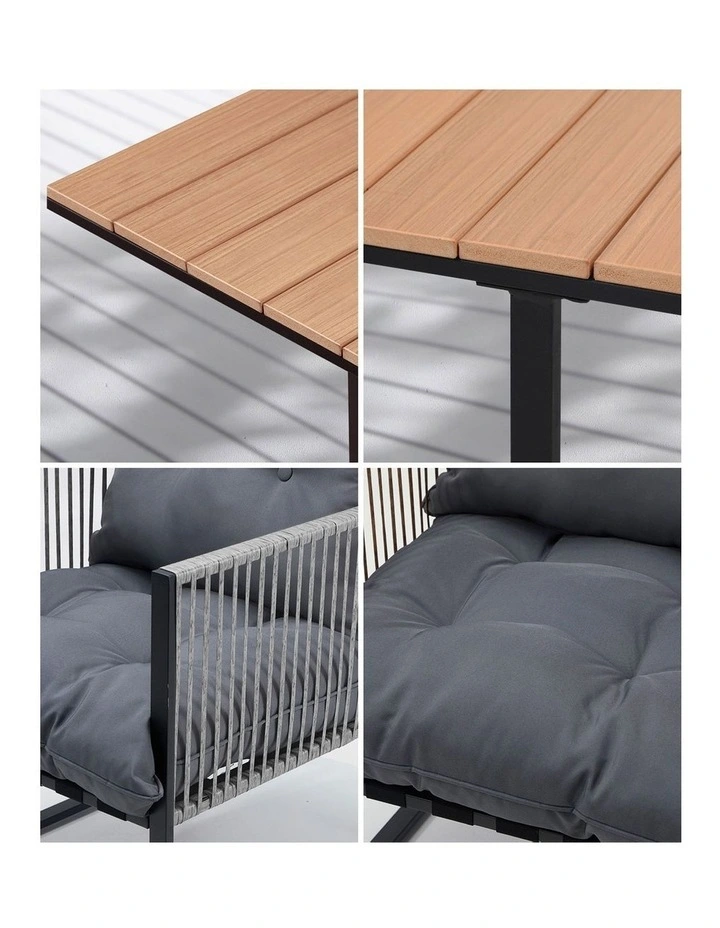 Livsip 5PCS Outdoor Dining Set Patio Furniture Garden Table Chairs with Cushions image 6