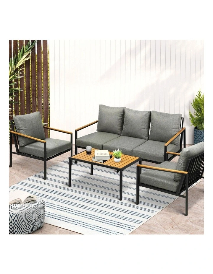 Livsip Outdoor Sofa Set Lounge Setting Dining Table Chairs image 4