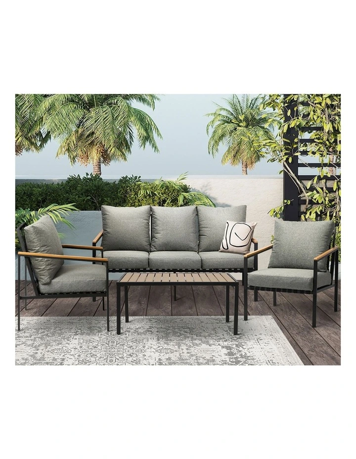 Livsip Outdoor Sofa Set Lounge Setting Dining Table Chairs image 5