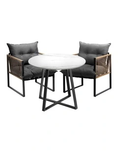 Livsip Outdoor Dining Set Furniture 2 Seater Patio Setting Sintered Stone Table