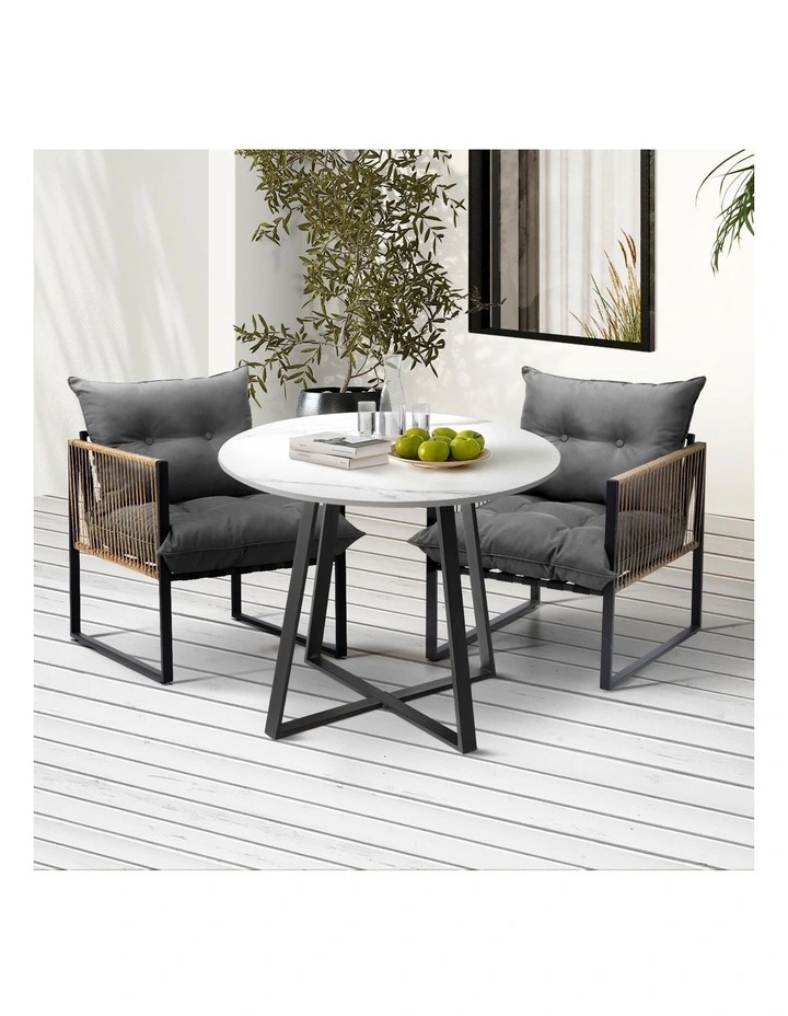 Livsip Outdoor Dining Set Furniture 2 Seater Patio Setting Sintered Stone Table image 4