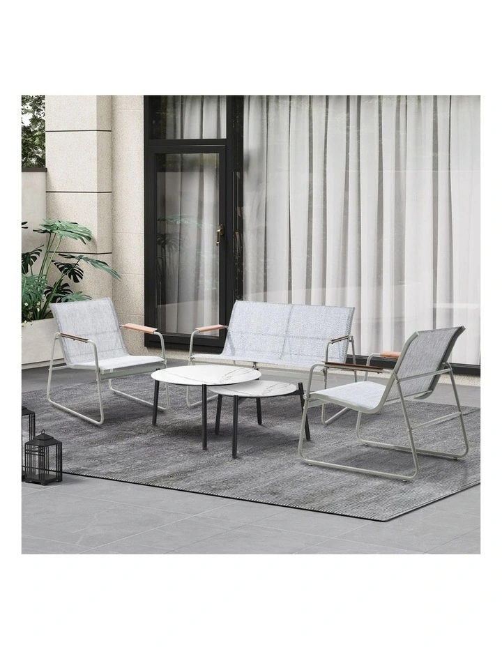 Livsip 4 Seater Outdoor Lounge Setting Furniture Patio Coffee Table Set Armchair image 5