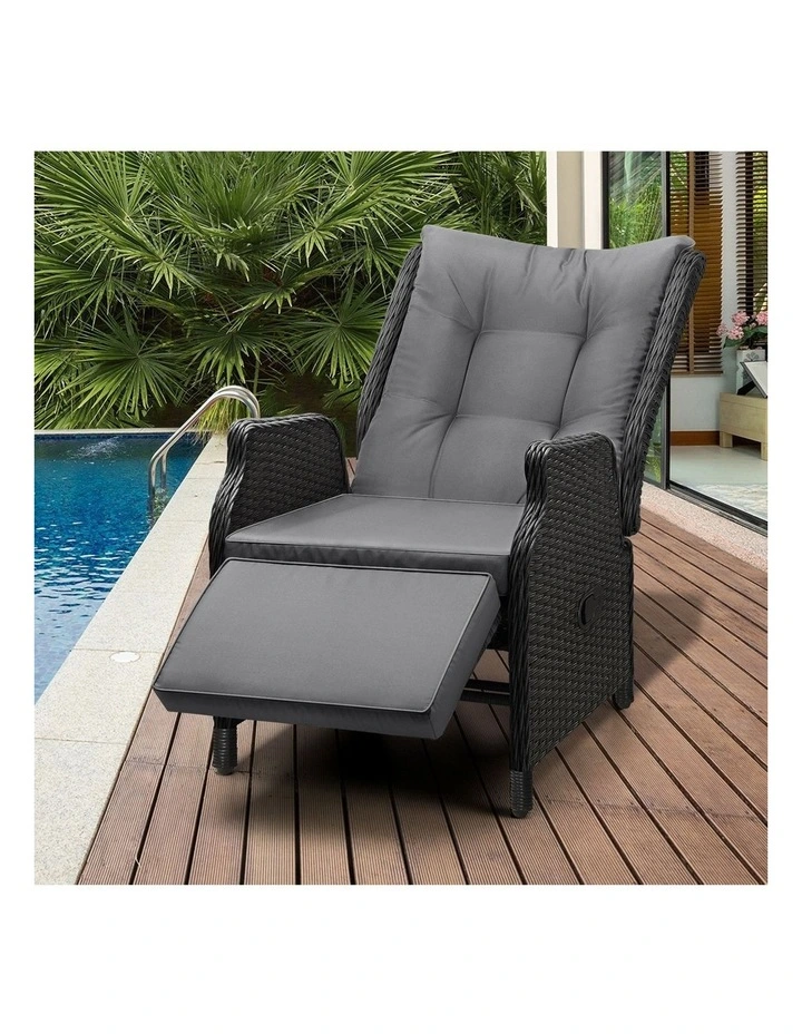 Livsip Outdoor Sun Lounge Garden Chairs Beach Chair Recliner Patio Furniture image 5