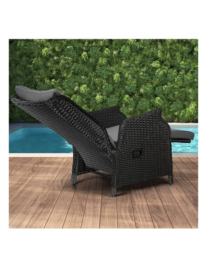 Livsip Outdoor Sun Lounge Garden Chairs Beach Chair Recliner Patio Furniture image 6