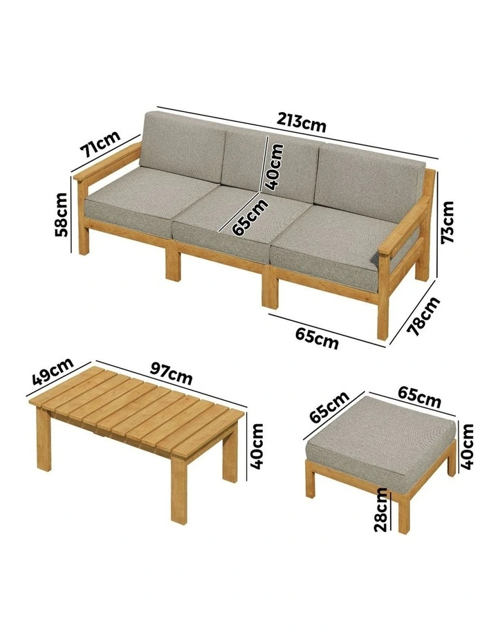 Livsip 5PCS Outdoor Furniture Sofa Set Lounge Setting Garden Patio image 3