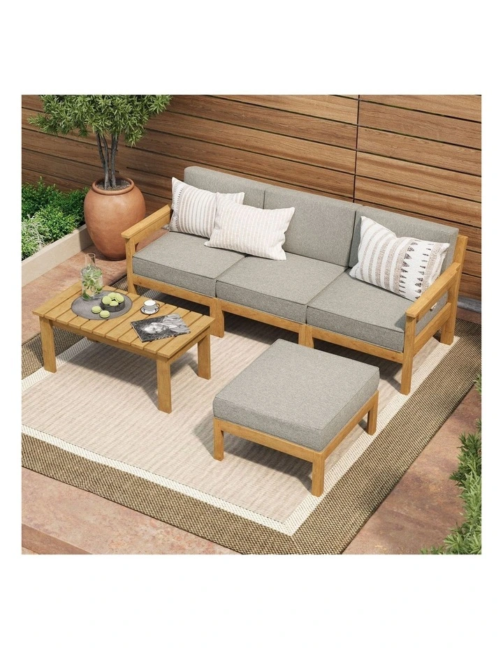 Livsip 5PCS Outdoor Furniture Sofa Set Lounge Setting Garden Patio image 4