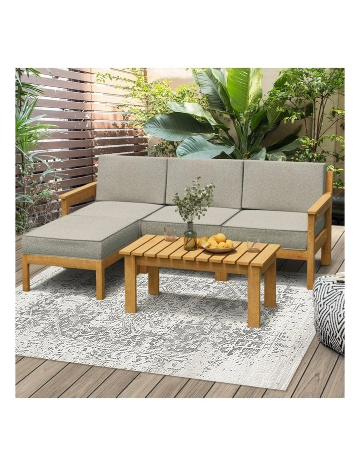 Livsip 5PCS Outdoor Furniture Sofa Set Lounge Setting Garden Patio image 5