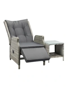 Livsip Outoodr Recliner Chair Sun Lounge & Table Set utdoor Furniture Patio Sofa