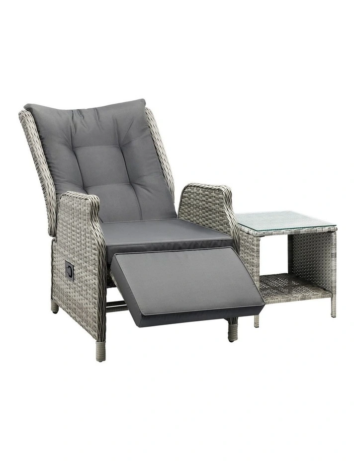 Livsip Outoodr Recliner Chair Sun Lounge & Table Set utdoor Furniture Patio Sofa image 1