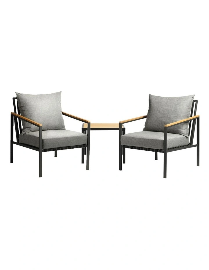 Livsip Outdoor Furniture 3 Piece Setting Garden Bistro Set Dining Chairs Patio image 1