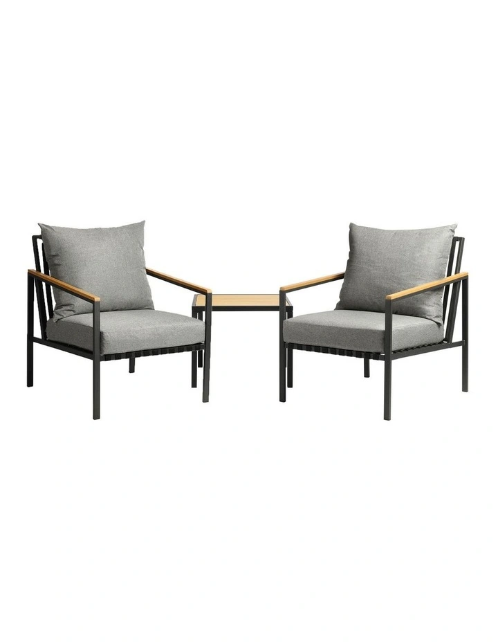 Livsip Outdoor Furniture 3 Piece Setting Garden Bistro Set Dining Chairs Patio image 2