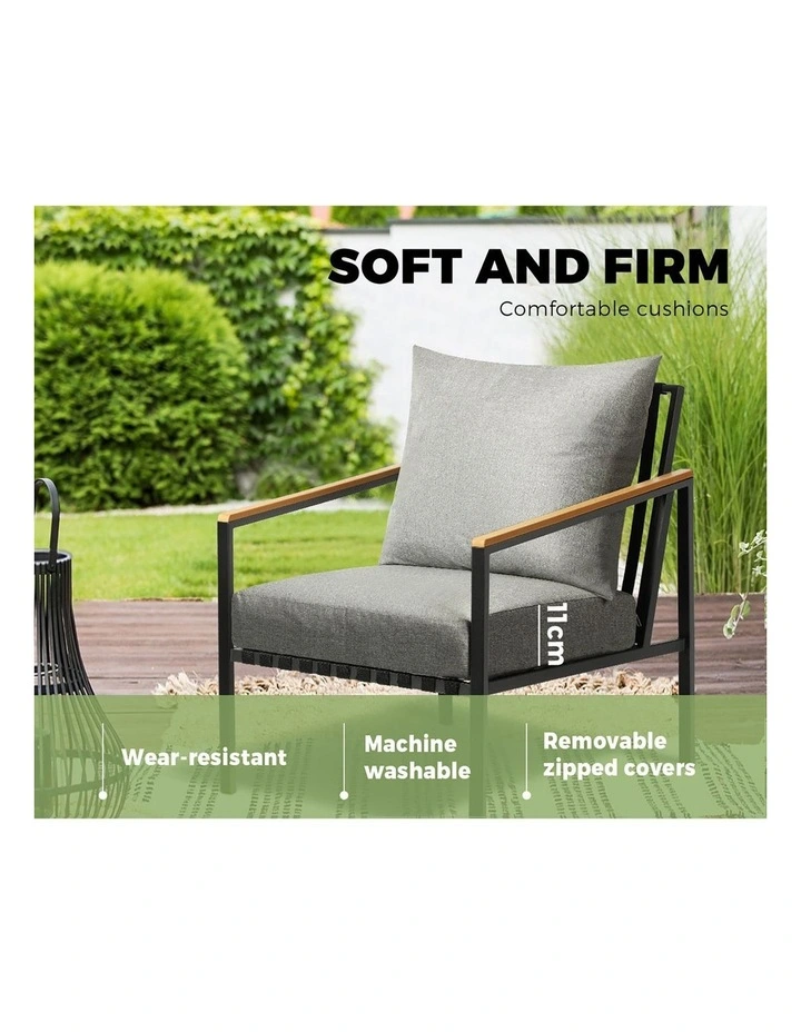 Livsip Outdoor Furniture 3 Piece Setting Garden Bistro Set Dining Chairs Patio image 7