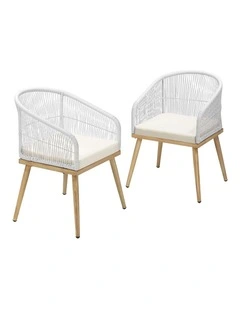 Livsip Outdoor Furniture Lounge Setting Chairs 2x Bistro Patio Garden Set Beige