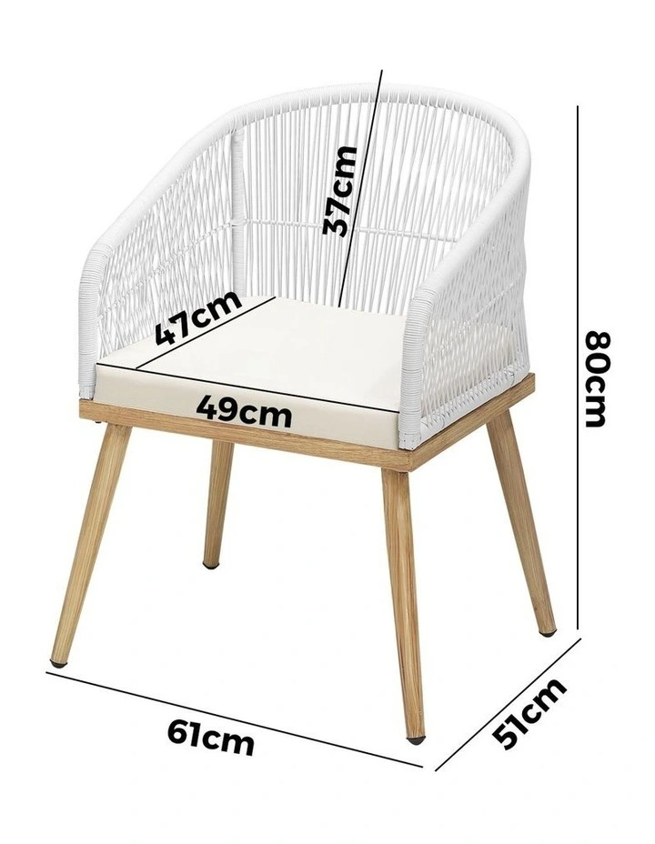 Livsip Outdoor Furniture Lounge Setting Chairs 2x Bistro Patio Garden Set Beige image 3