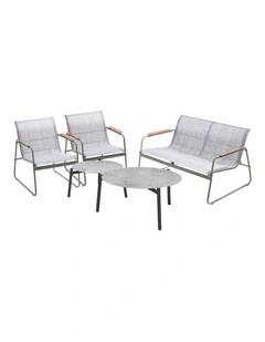 Livsip 4 Seater Outdoor Lounge Setting Furniture Patio Grey Table Set Chairs