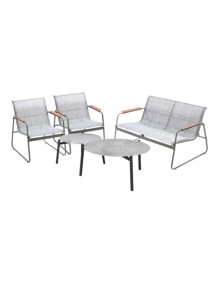 Livsip 4 Seater Outdoor Lounge Setting Furniture Patio Grey Table Set Chairs image 1