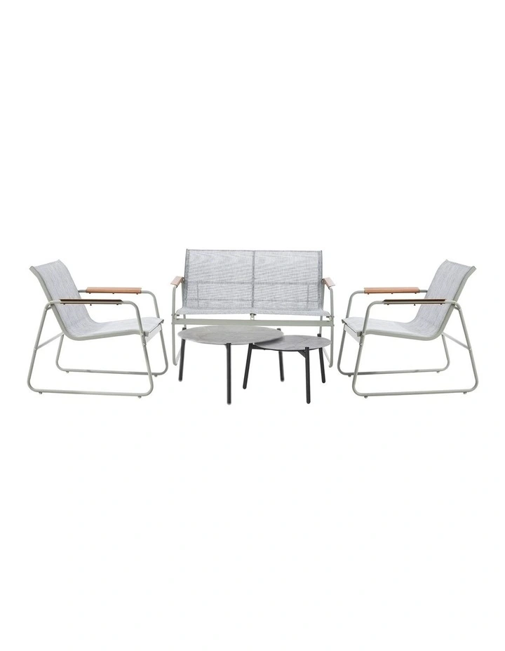 Livsip 4 Seater Outdoor Lounge Setting Furniture Patio Grey Table Set Chairs image 2