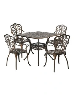 Livsip 3 Piece Outdoor Patio Set Bistro Patio Setting Cast Aluminium Butterfly