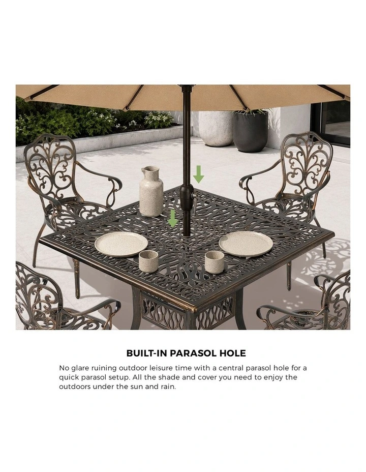 Livsip 3 Piece Outdoor Patio Set Bistro Patio Setting Cast Aluminium Butterfly image 6