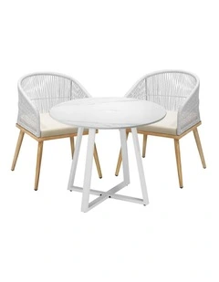 Livsip 3PCS Outdoor Dining Setting Table and Chairs Patio Furniture Bistro Set