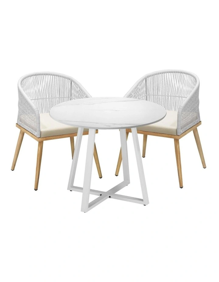 Livsip 3PCS Outdoor Dining Setting Table and Chairs Patio Furniture Bistro Set image 1
