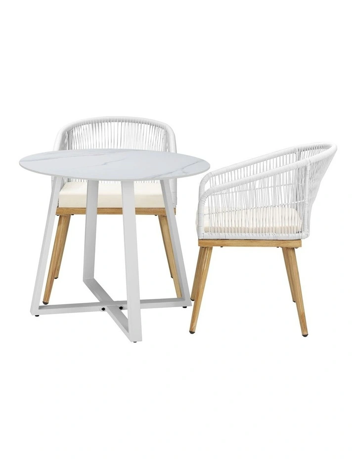 Livsip 3PCS Outdoor Dining Setting Table and Chairs Patio Furniture Bistro Set image 2