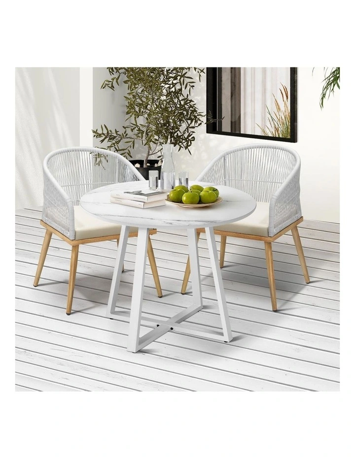 Livsip 3PCS Outdoor Dining Setting Table and Chairs Patio Furniture Bistro Set image 4