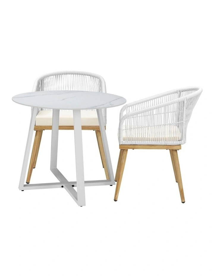 Livsip 3PCS Outdoor Dining Setting Table and Chairs Patio Furniture Bistro Set image 5