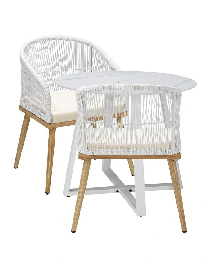 Livsip 3PCS Outdoor Dining Setting Table and Chairs Patio Furniture Bistro Set image 6