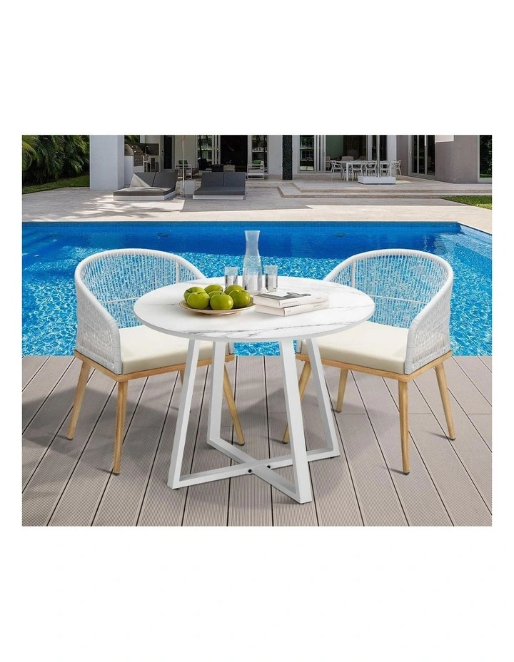 Livsip 3PCS Outdoor Dining Setting Table and Chairs Patio Furniture Bistro Set image 7