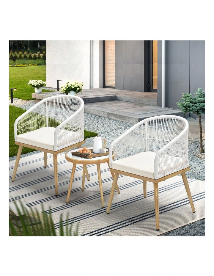 Livsip 3PCS Outdoor Furniture Lounge Setting Dining Table Chair Patio Bistro Set image 5