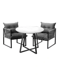 Livsip 3PCS Outdoor Dining Setting Patio Furniture Bistro Table Chairs Lounge