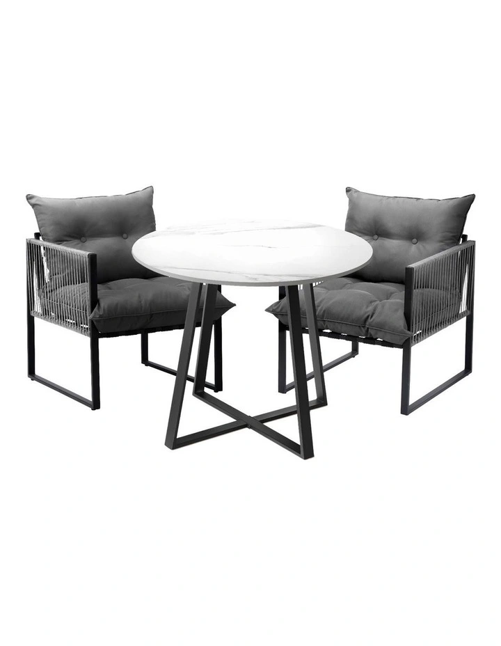 Livsip 3PCS Outdoor Dining Setting Patio Furniture Bistro Table Chairs Lounge image 1