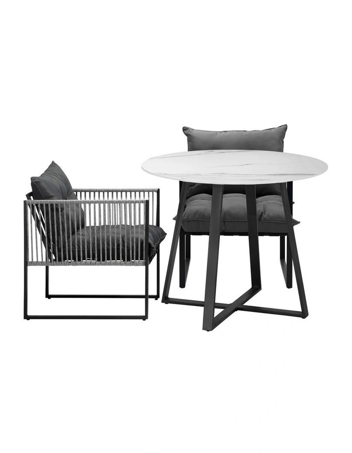 Livsip 3PCS Outdoor Dining Setting Patio Furniture Bistro Table Chairs Lounge image 2