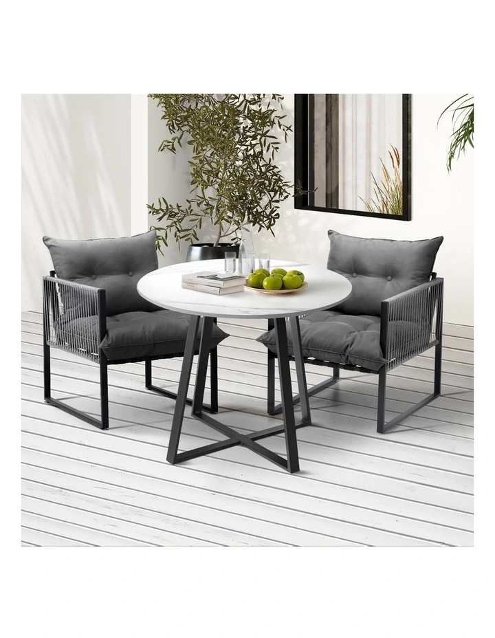 Livsip 3PCS Outdoor Dining Setting Patio Furniture Bistro Table Chairs Lounge image 4
