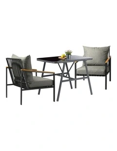 Livsip Outdoor Dining Set Table and Chairs Patio Furniture Garden Setting 3PCS