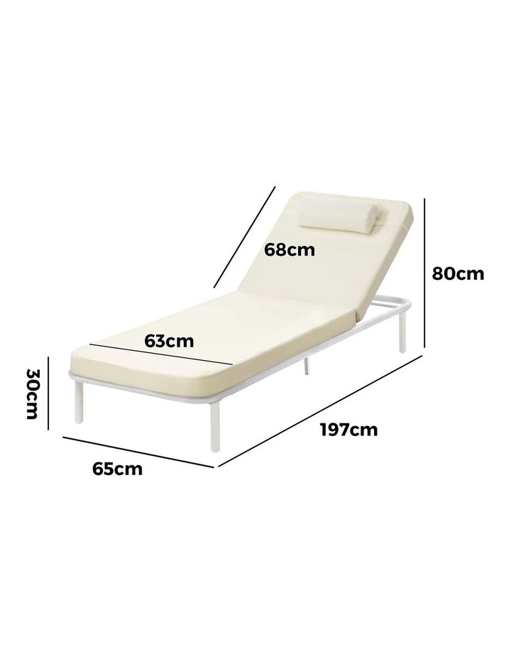 Livsip Sun Lounge Outdoor Lounger Sofa Day Bed Patio Furniture Setting Beige image 3
