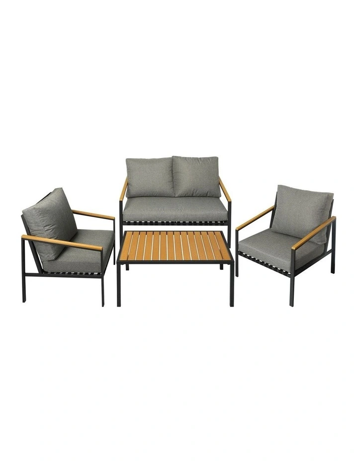Livsip Outdoor Furniture 4-Piece Setting Bistro Set Dining Chairs Patio Setting image 2