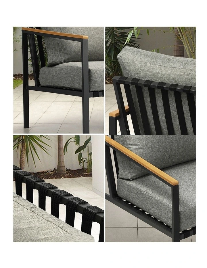 Livsip Outdoor Furniture 4-Piece Setting Bistro Set Dining Chairs Patio Setting image 7