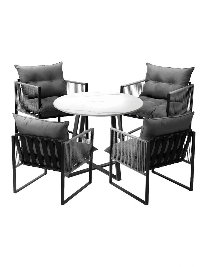 Livsip 5PCS Outdoor Dining Setting Patio Furniture Bistro Table Chairs Lounge image 1
