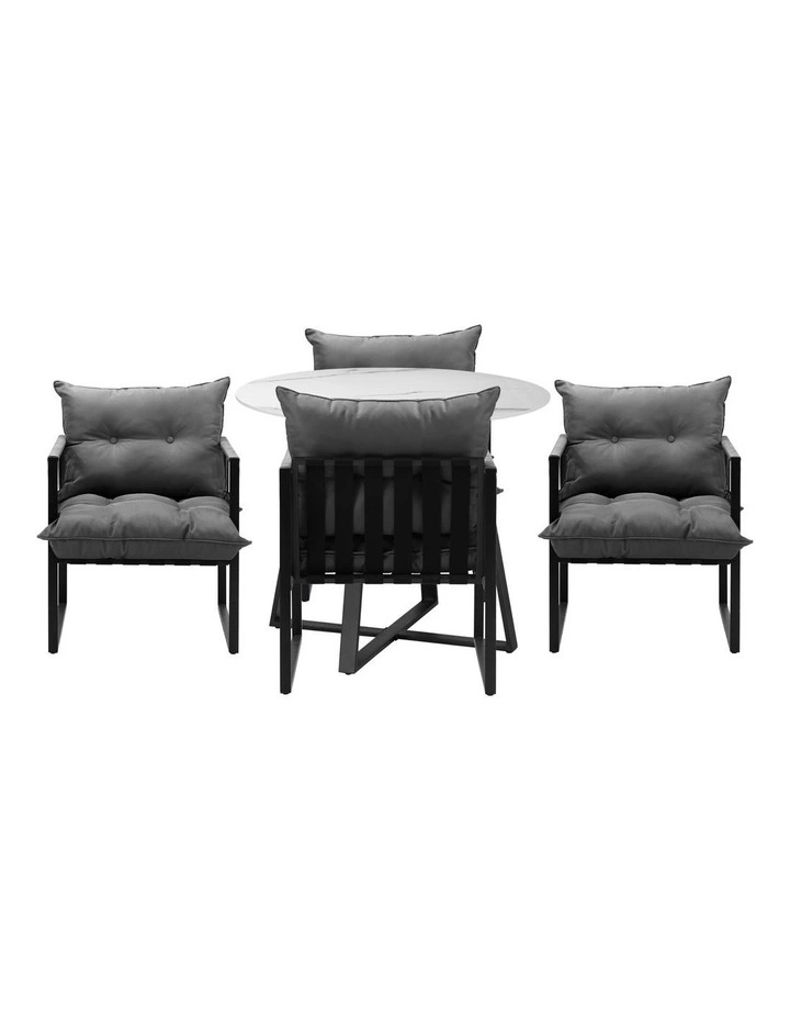 Livsip 5PCS Outdoor Dining Setting Patio Furniture Bistro Table Chairs Lounge image 2