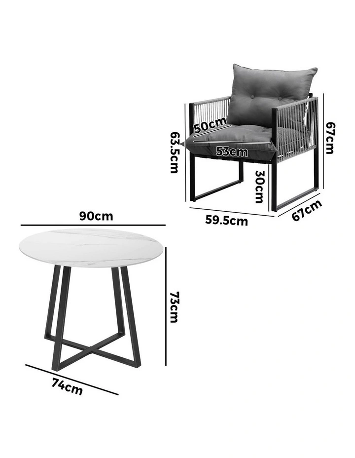 Livsip 5PCS Outdoor Dining Setting Patio Furniture Bistro Table Chairs Lounge image 3
