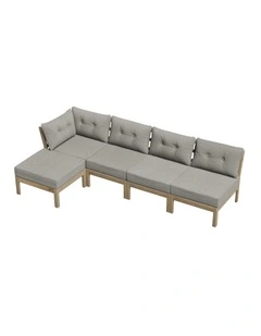 Livsip 5 Seater Outdoor Sofa Set Modular Lounge Setting Beige
