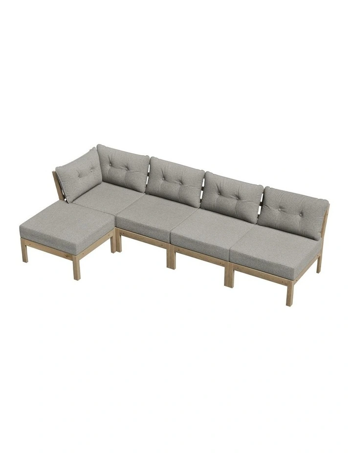 Livsip 5 Seater Outdoor Sofa Set Modular Lounge Setting Beige image 1