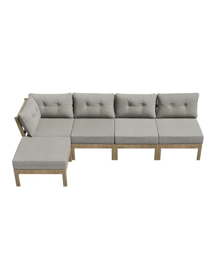Livsip 5 Seater Outdoor Sofa Set Modular Lounge Setting Beige image 2