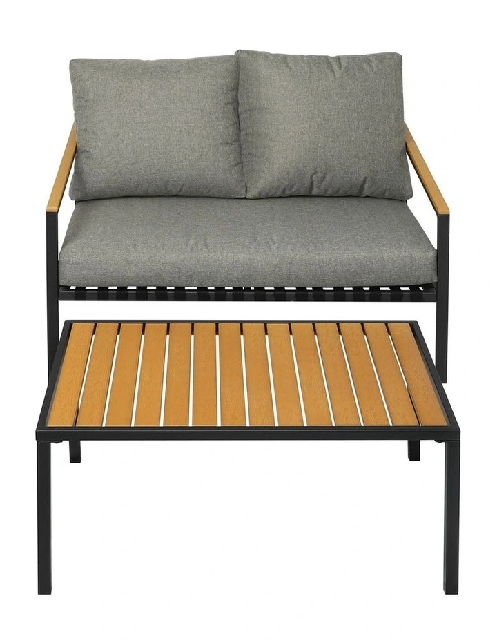 Livsip Outdoor Furniture 2-Piece Dining Set Lounge Patio Chairs Table Setting image 2