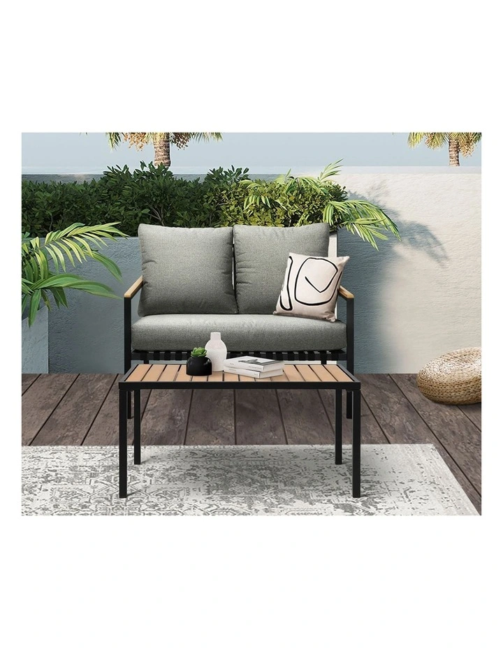 Livsip Outdoor Furniture 2-Piece Dining Set Lounge Patio Chairs Table Setting image 5
