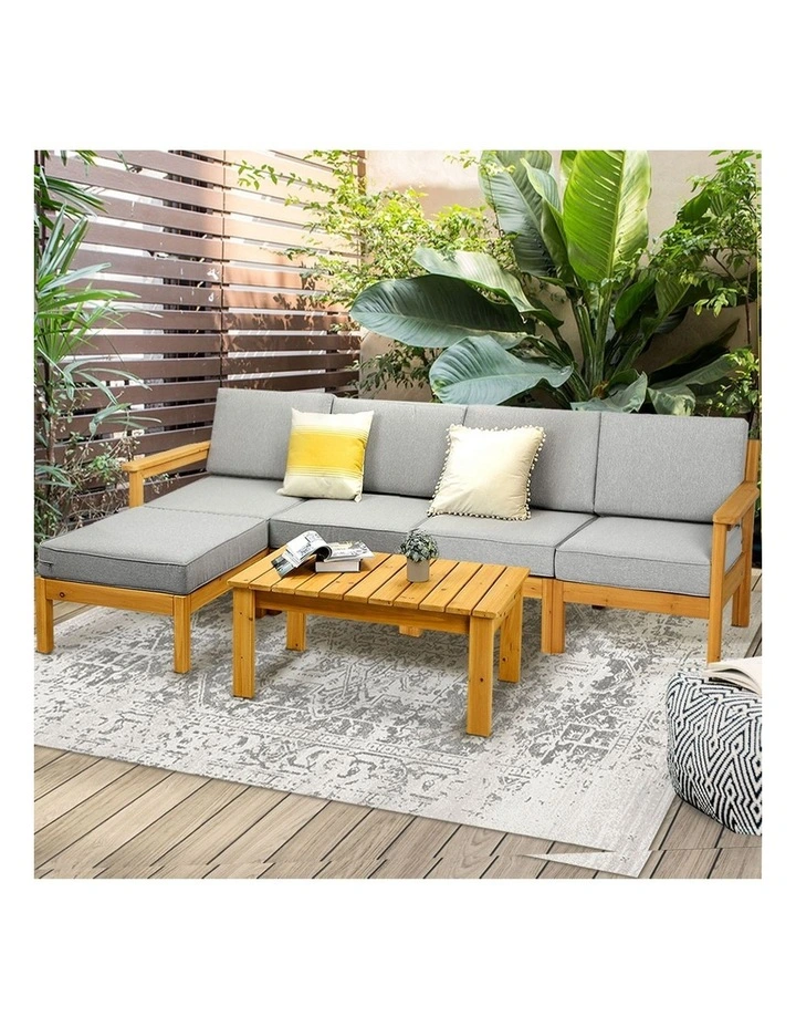Livsip 6 Piece Outdoor Sofa Set Lounge Setting with Table image 5