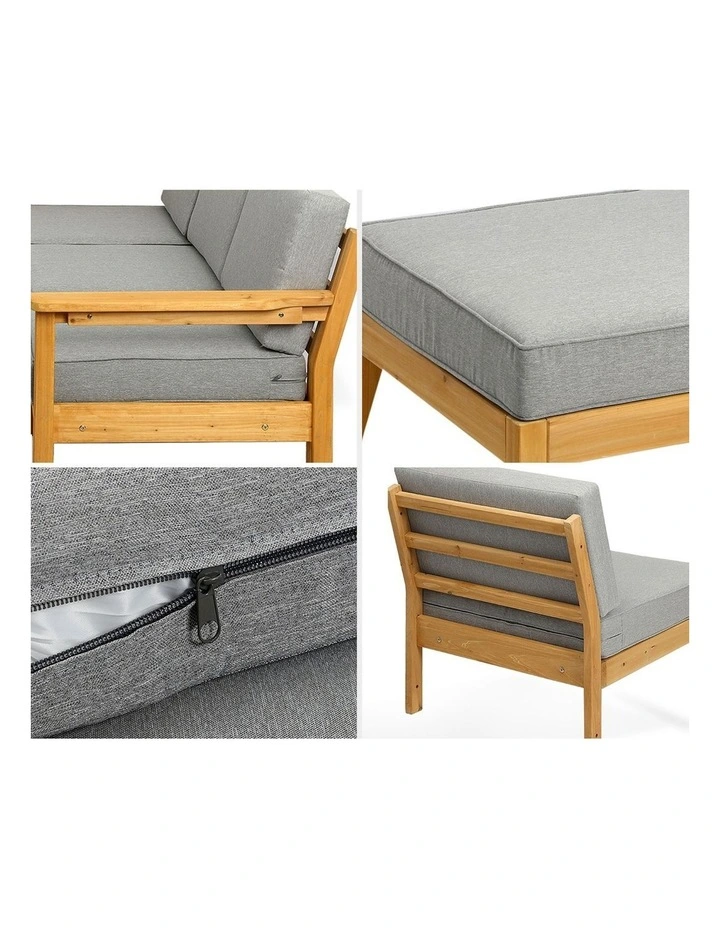 Livsip 6 Piece Outdoor Sofa Set Lounge Setting with Table image 7